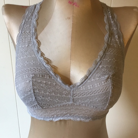 Victoria's Secret Other - Victoria’s Secret Gray Lacey halter bra guc sm